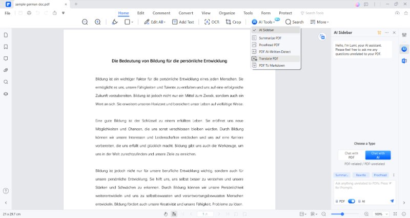 translate pdf from ai tools