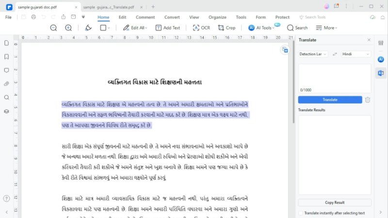 copying the gujarati text