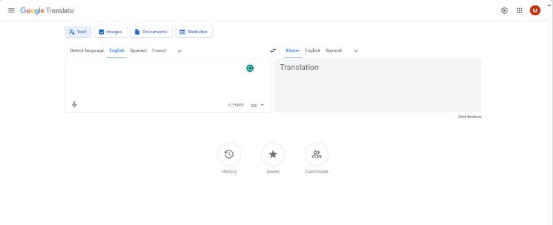 google translate english to khmer