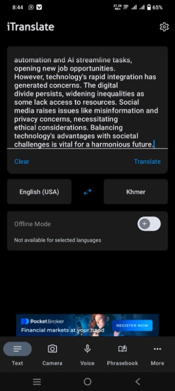 paste text for translation