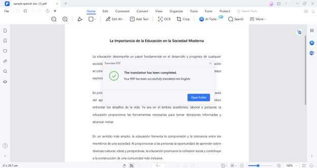 spanish to english document translation