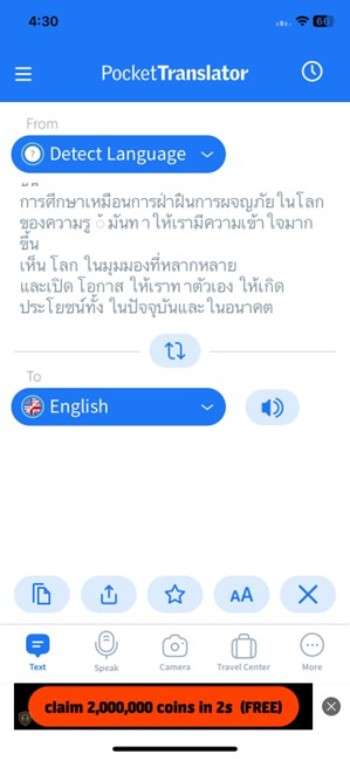 translate thai file with pocket translator