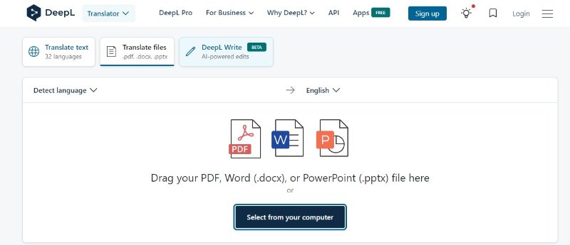 choose pdf for translation