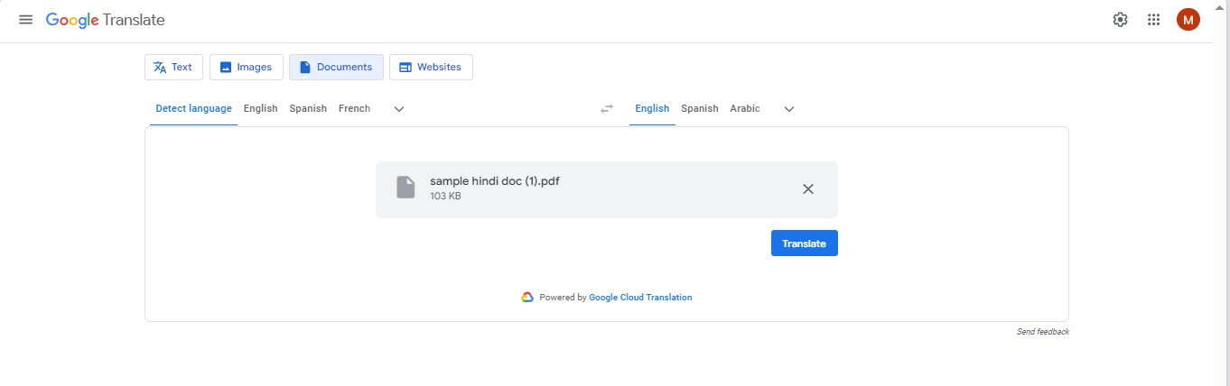 translate file google translate