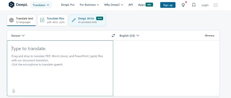 deepl pdf translate korean to english
