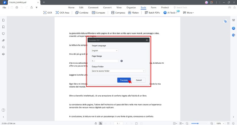 translate pdf on pdfelement