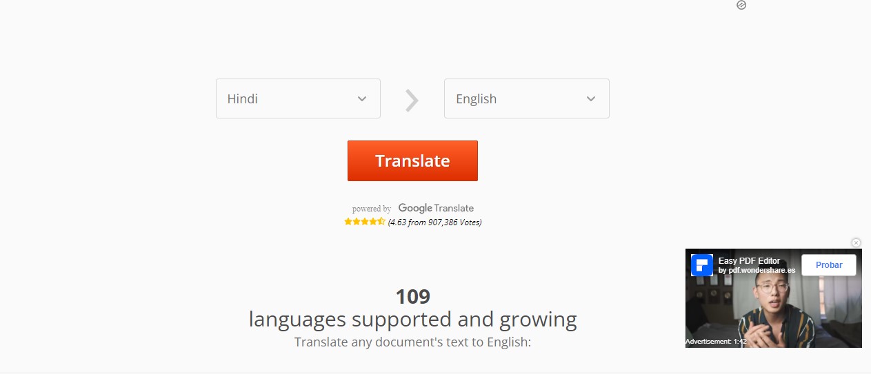 set english as target language