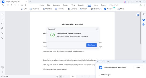 malay to english document translation