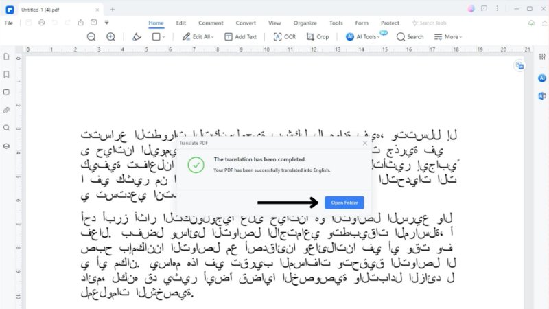 downloading the translated english file in pdfelement