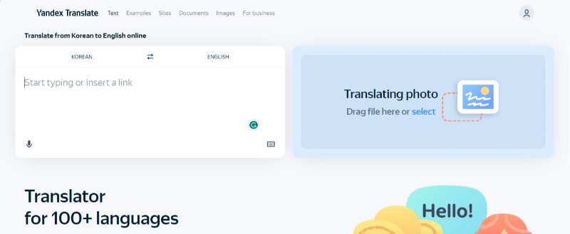 yandex translate korean to english