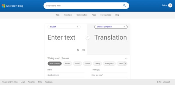 translate with ai bing translator