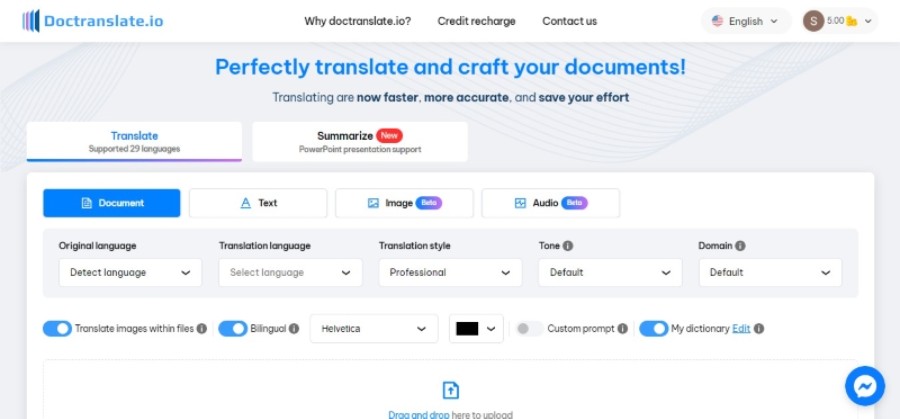 doctranslate.io document translator for free