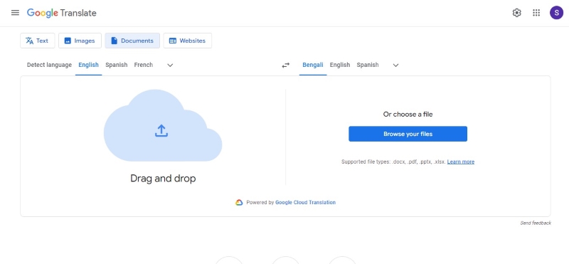 google translate for documents online