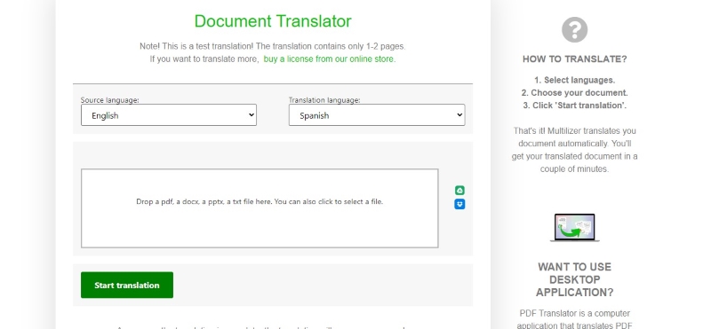 multilizer online document translator