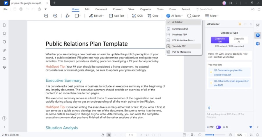 pdfelement ai tools