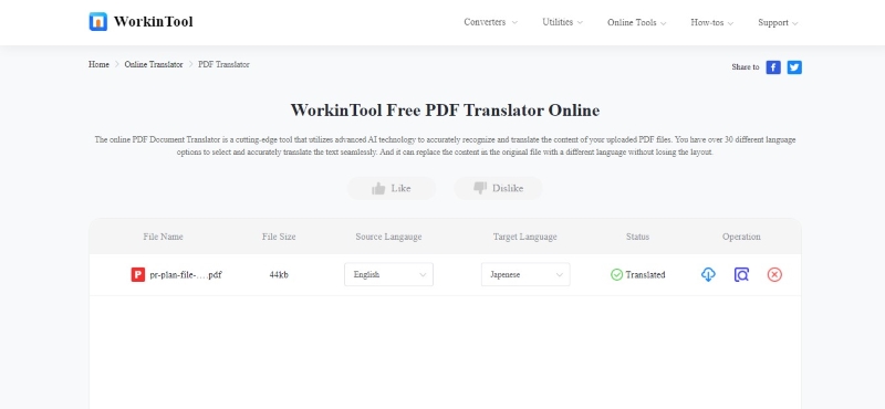 workintool free pdf translator online