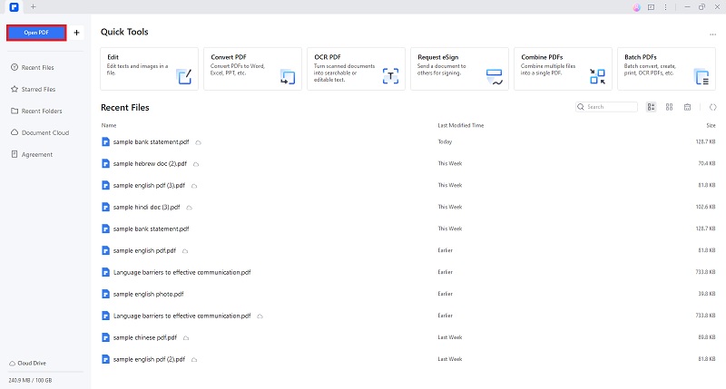 pdfelement open pdf