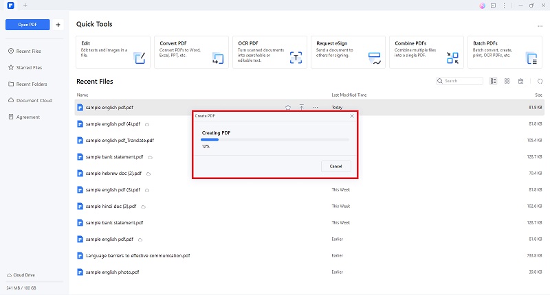 pdfelement pdf creation from file