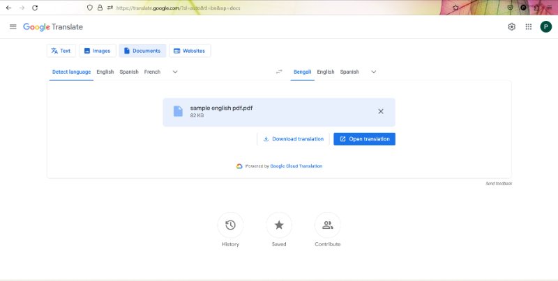 google translate english to bengali translation