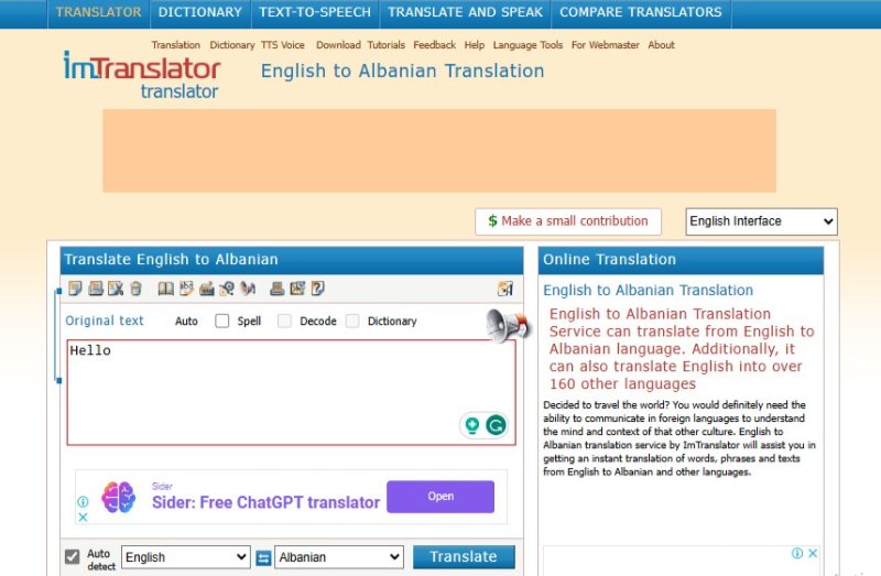 iamtranslator english to albanian