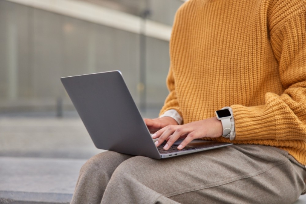 a person using a laptop