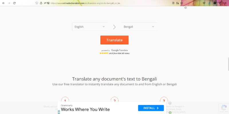 online doc translator english to bengali translation