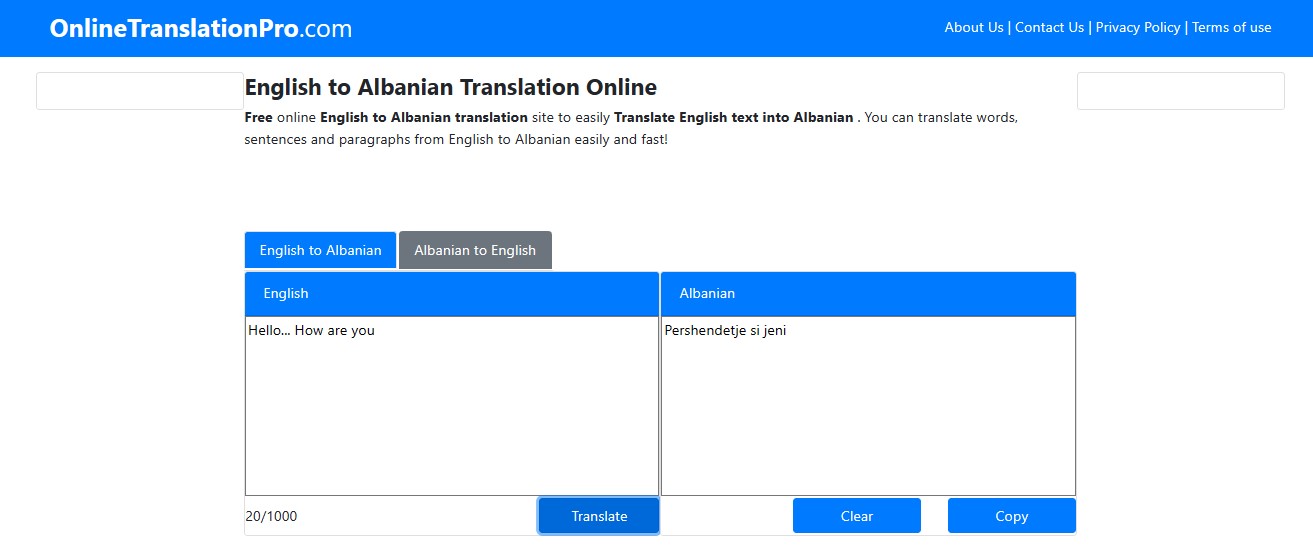 onlinetranslationpro english to albanian translator