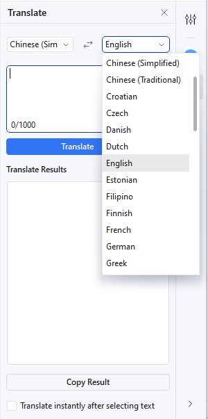 choose language