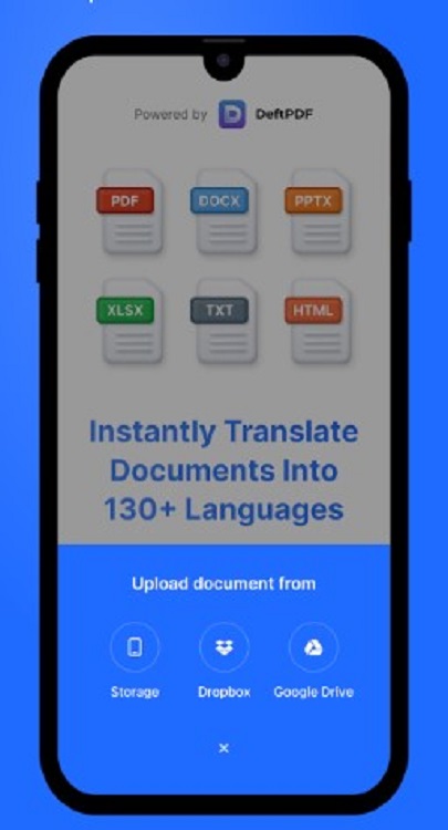 upload pdf to translate on deftpdf