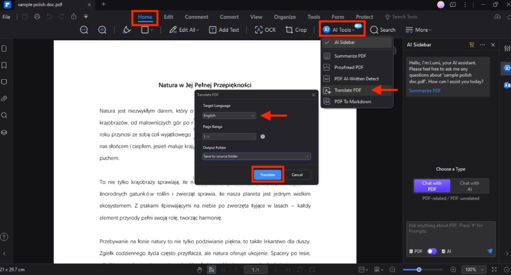 translate pdf with pdfelement