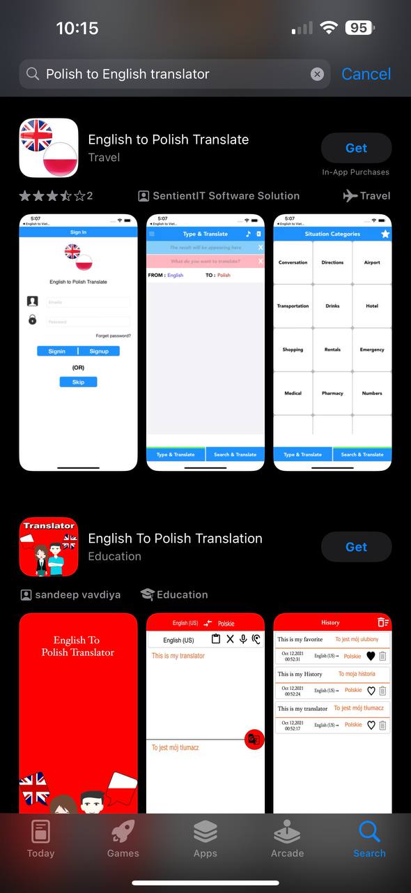 mobile ranslator app polish to English