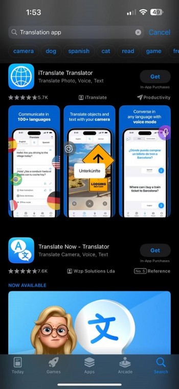 translation apps on app store