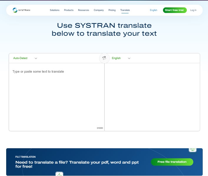 systran translate box