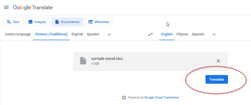 translate button