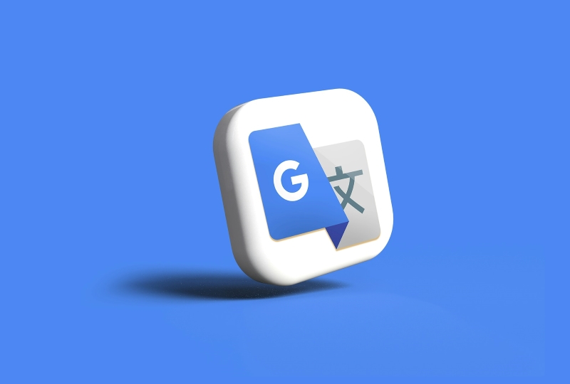 google translate 3d icon concept