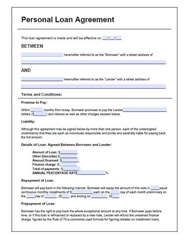 simple loan agreement template