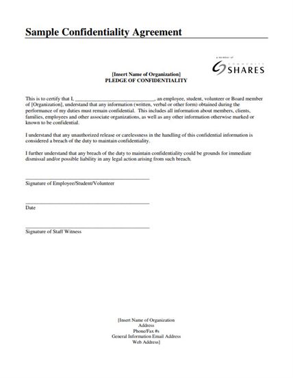 Confidentiality Agreement