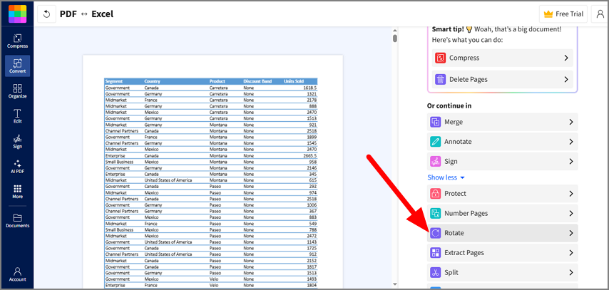 use rotate function smallpdf