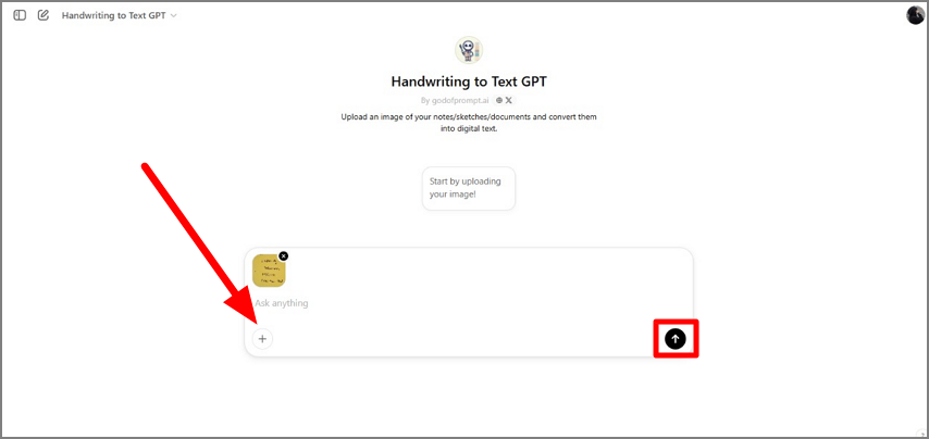 upload handwritten file ai online