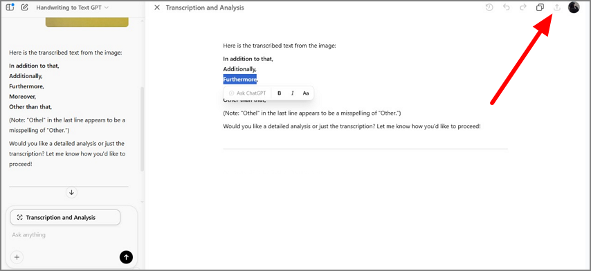 share extracted data