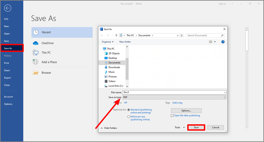 save file as pdf