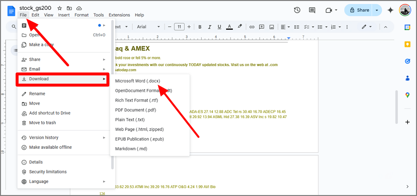 download as word document