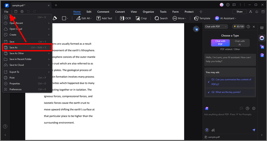 save converted pdf