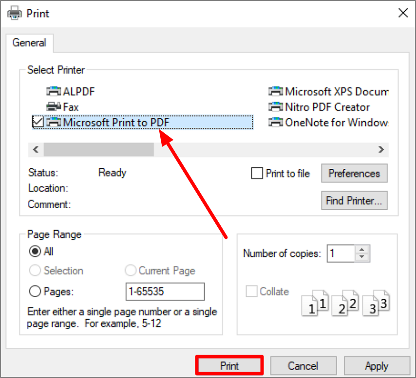 select print to pdf