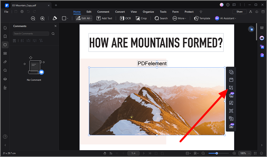 open image tool pdfelement