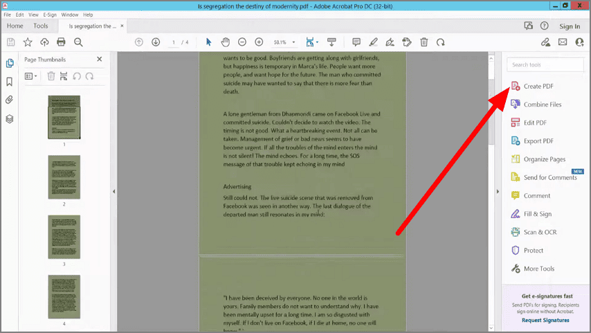 access edit pdf section