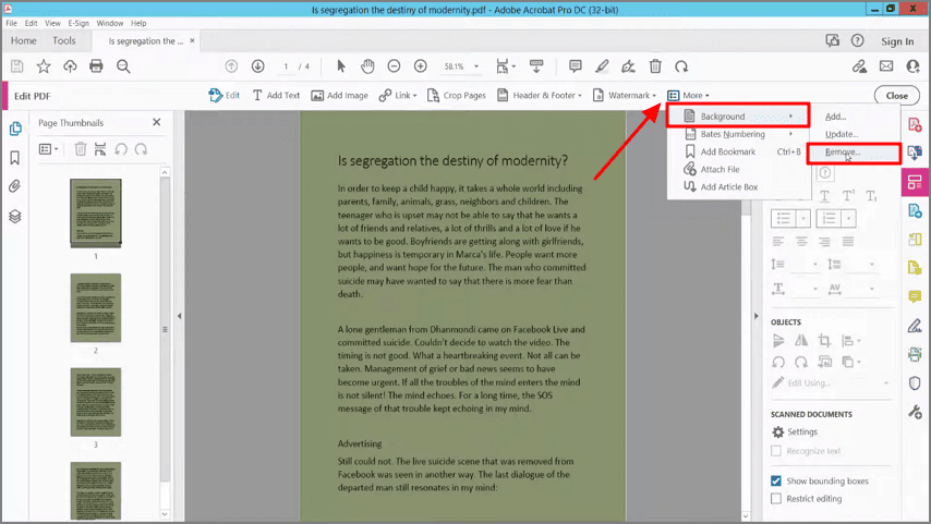 remove background in adobe