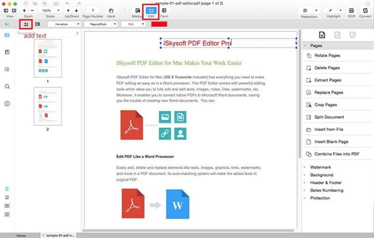 edit pdf text mac