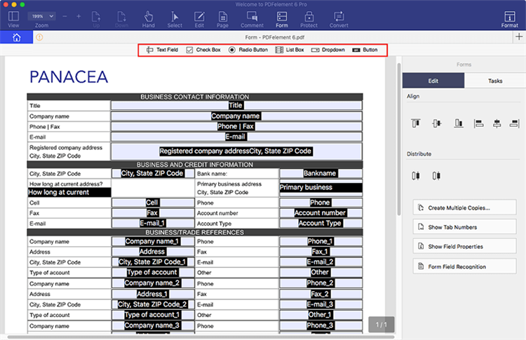 blueberry pdf form filler 2 does not print check marks