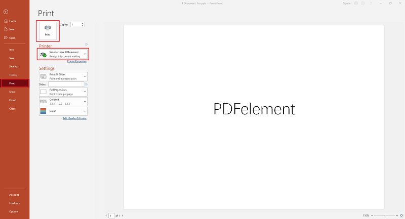 how to turn powerpoint into pdf mac